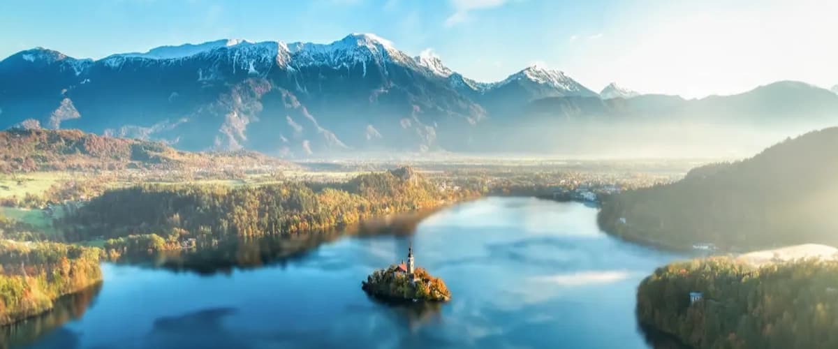 Slovenia  on the top of the Bled Lake